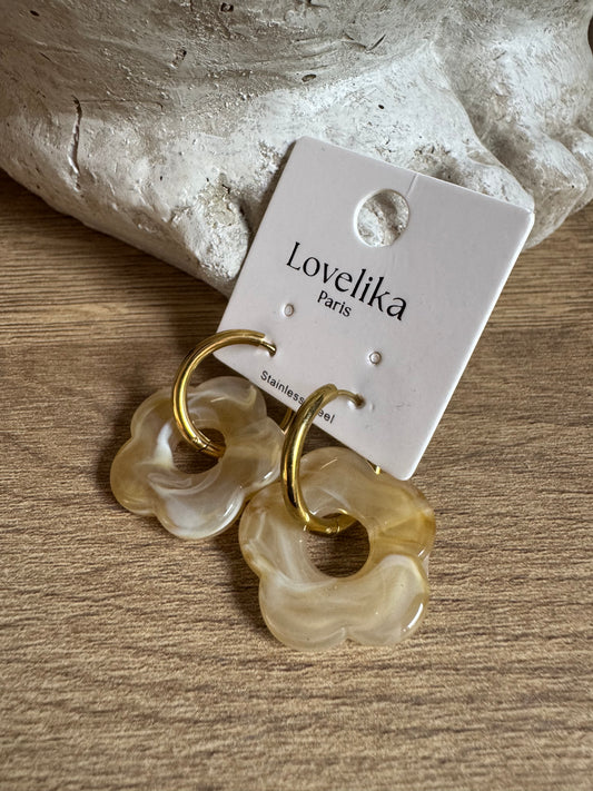 Boucle d’oreille Flo Ecru