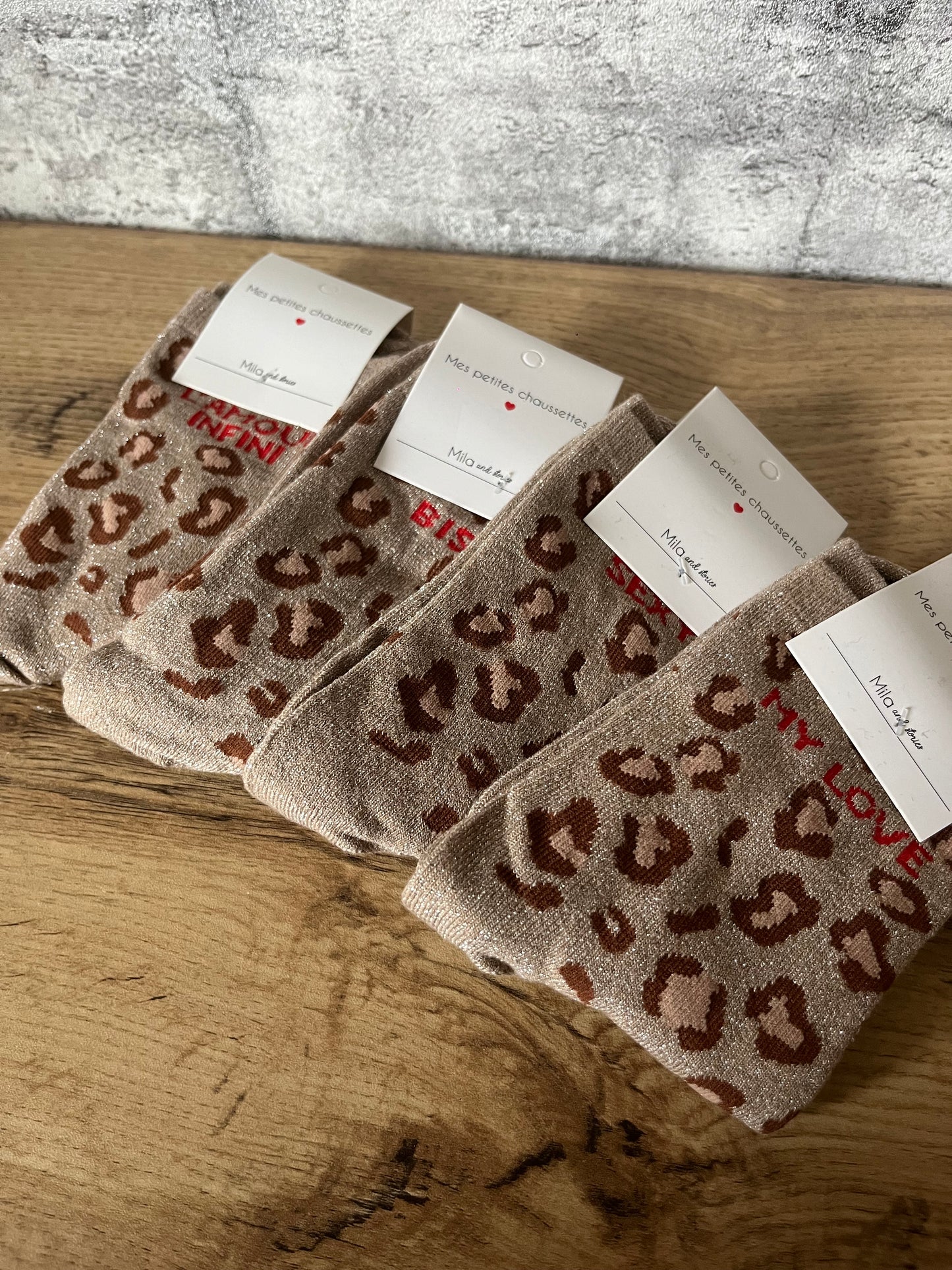 Chaussettes Léopard Message