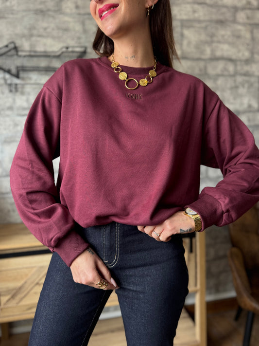 Sweat Iconic bordeaux
