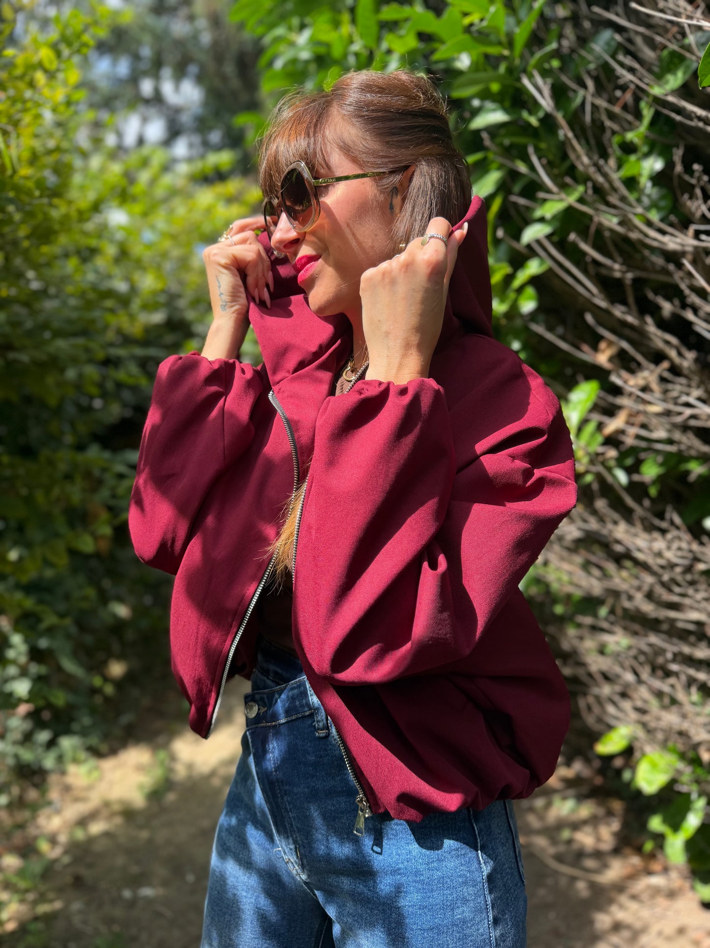 Veste Capuche Bordeaux