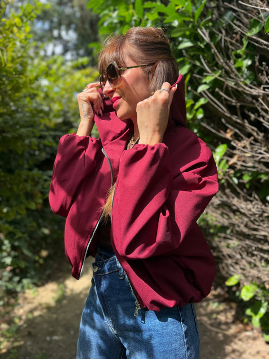 Veste Capuche Bordeaux