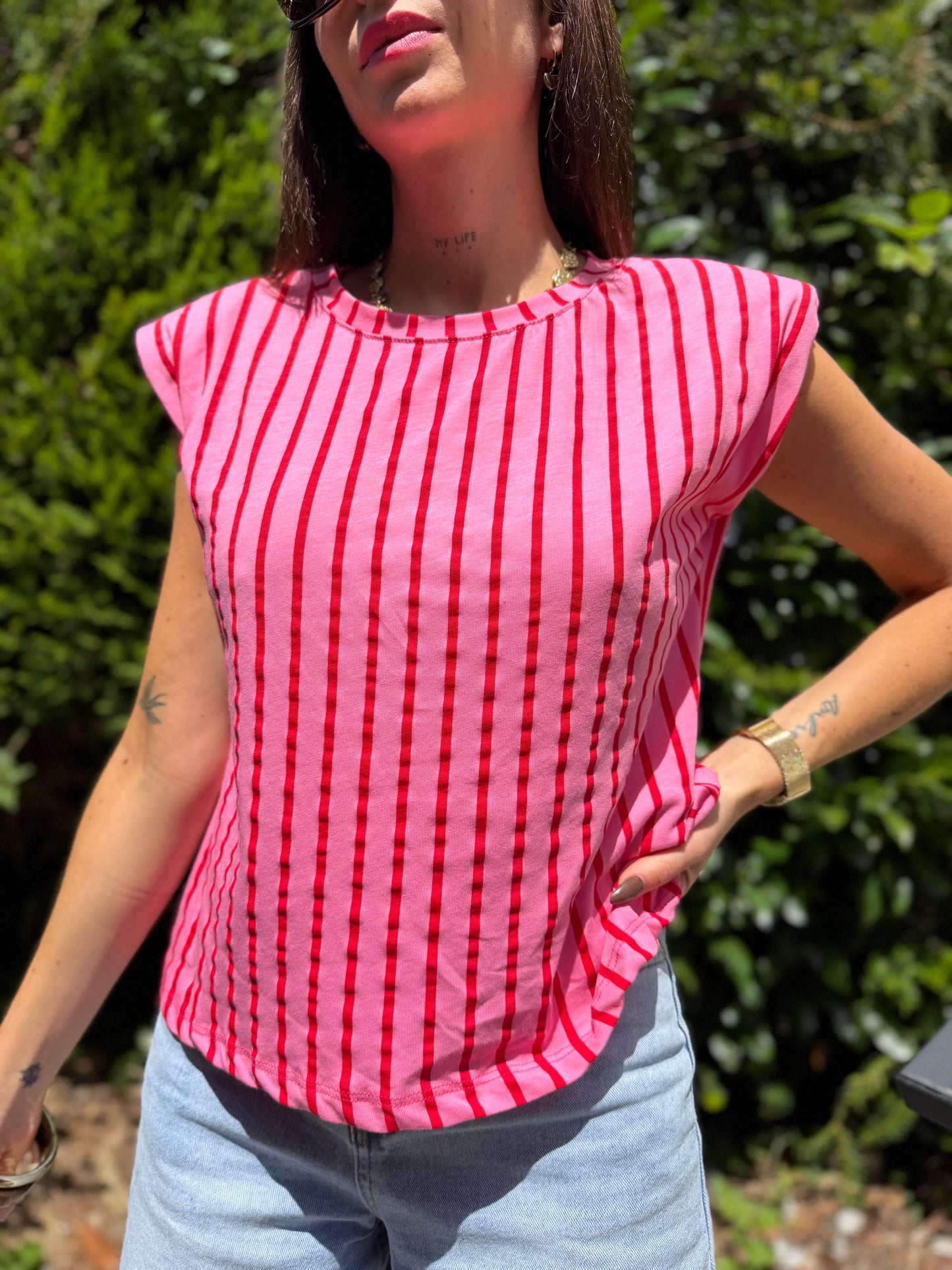 T Shirt Rayé Cœur