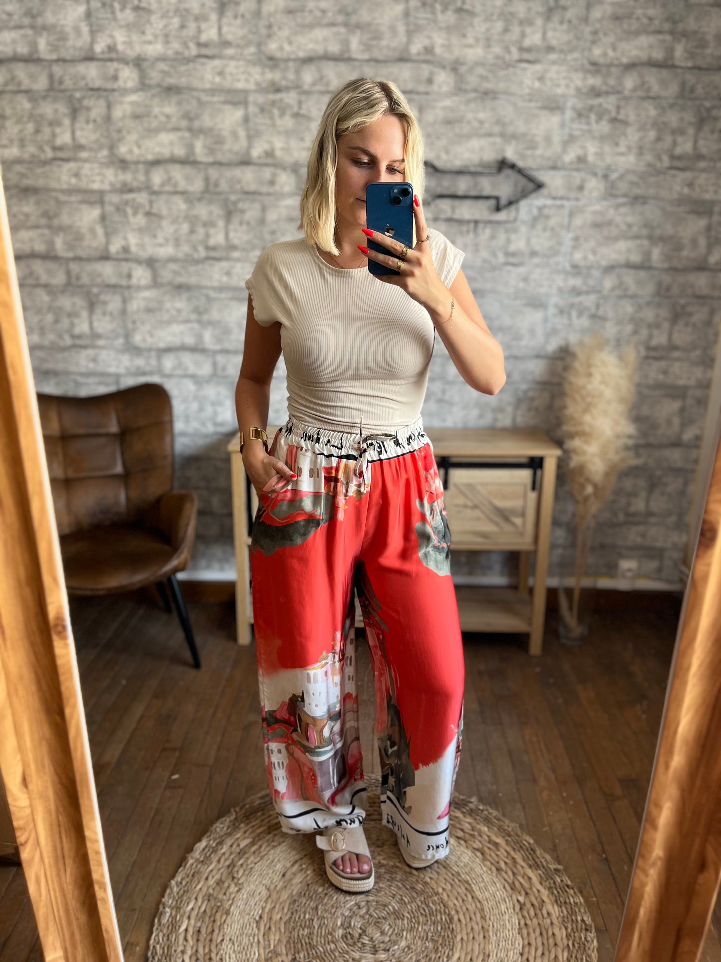 Pantalon Paysage Orange