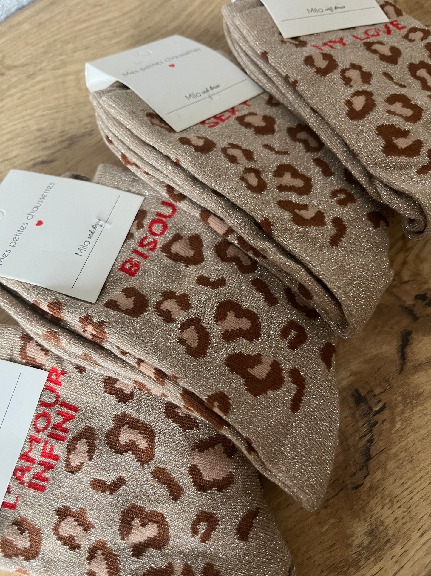 Chaussettes Léopard Message