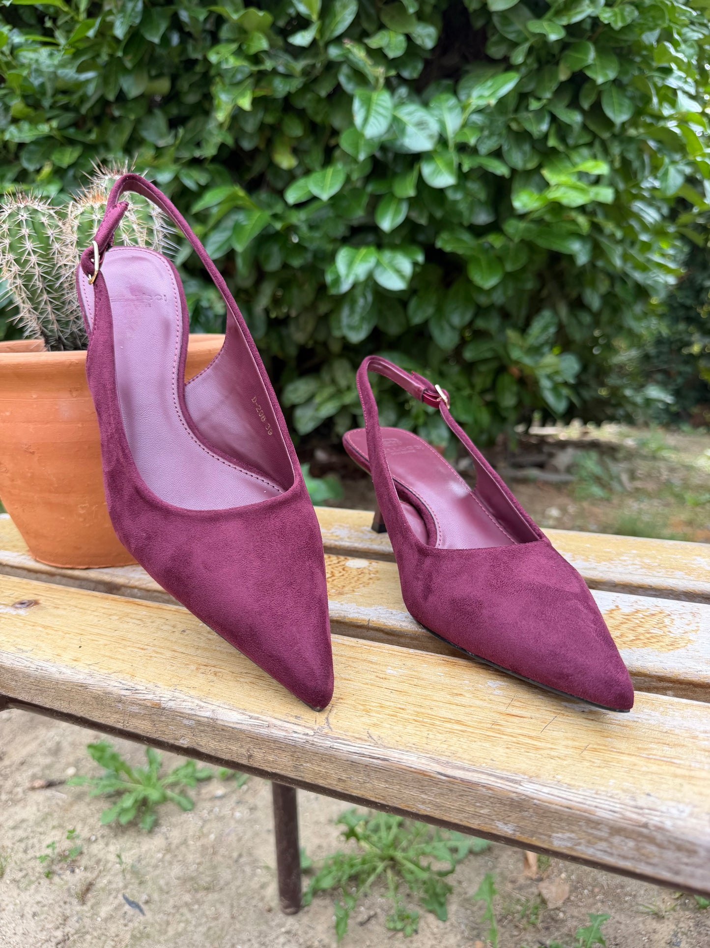 Escarpin Slingback Bordeaux