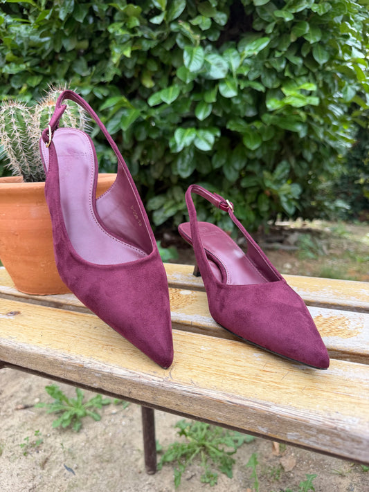Escarpin Slingback Bordeaux