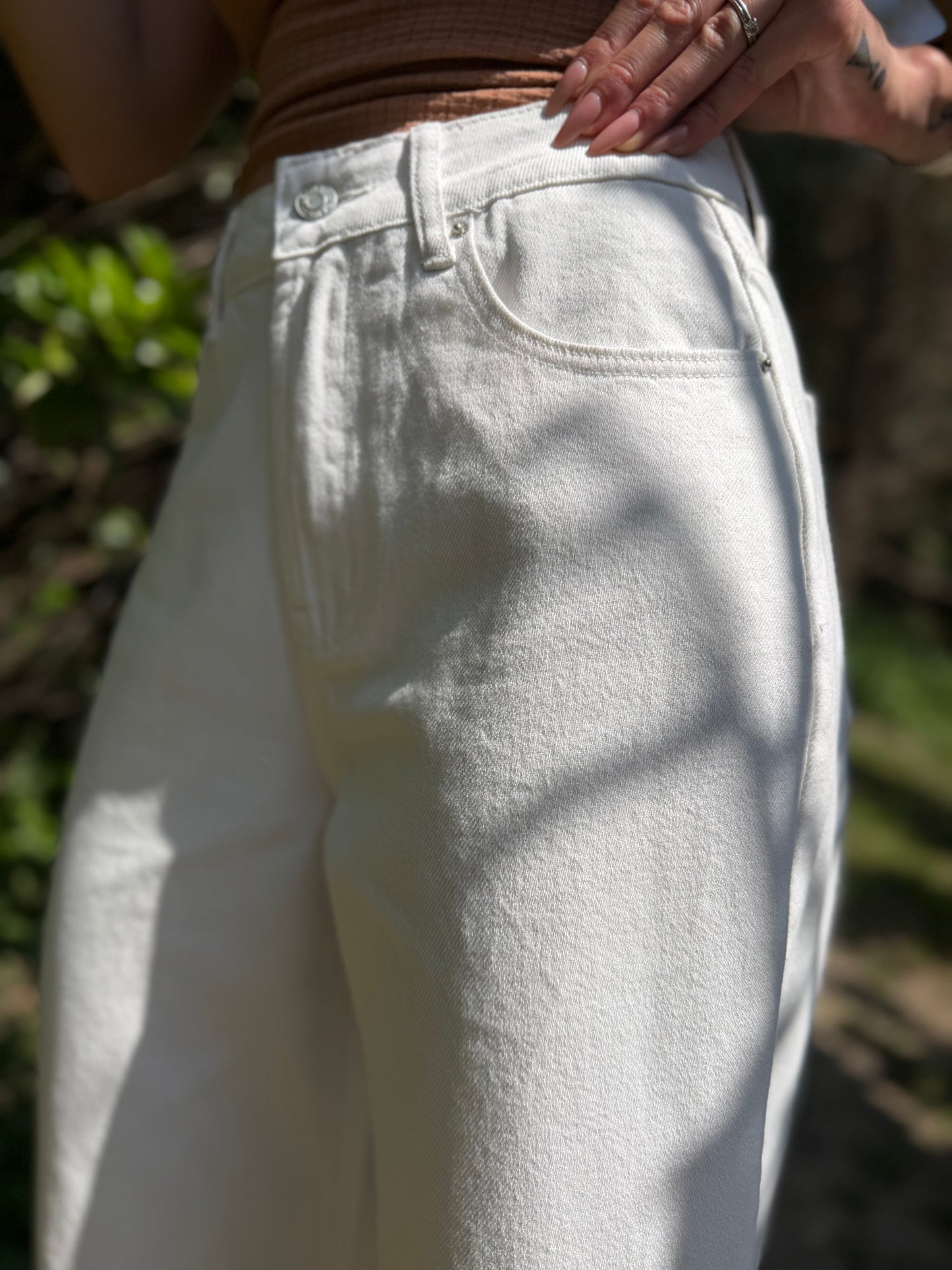 Jean’s Wide Broderie Blanc
