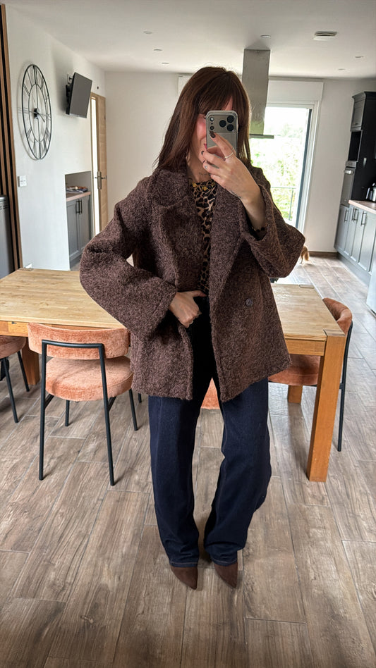 Manteau Bouclette Chocolat