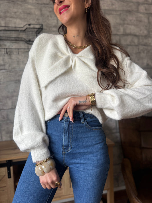 Pull Noeud Écru