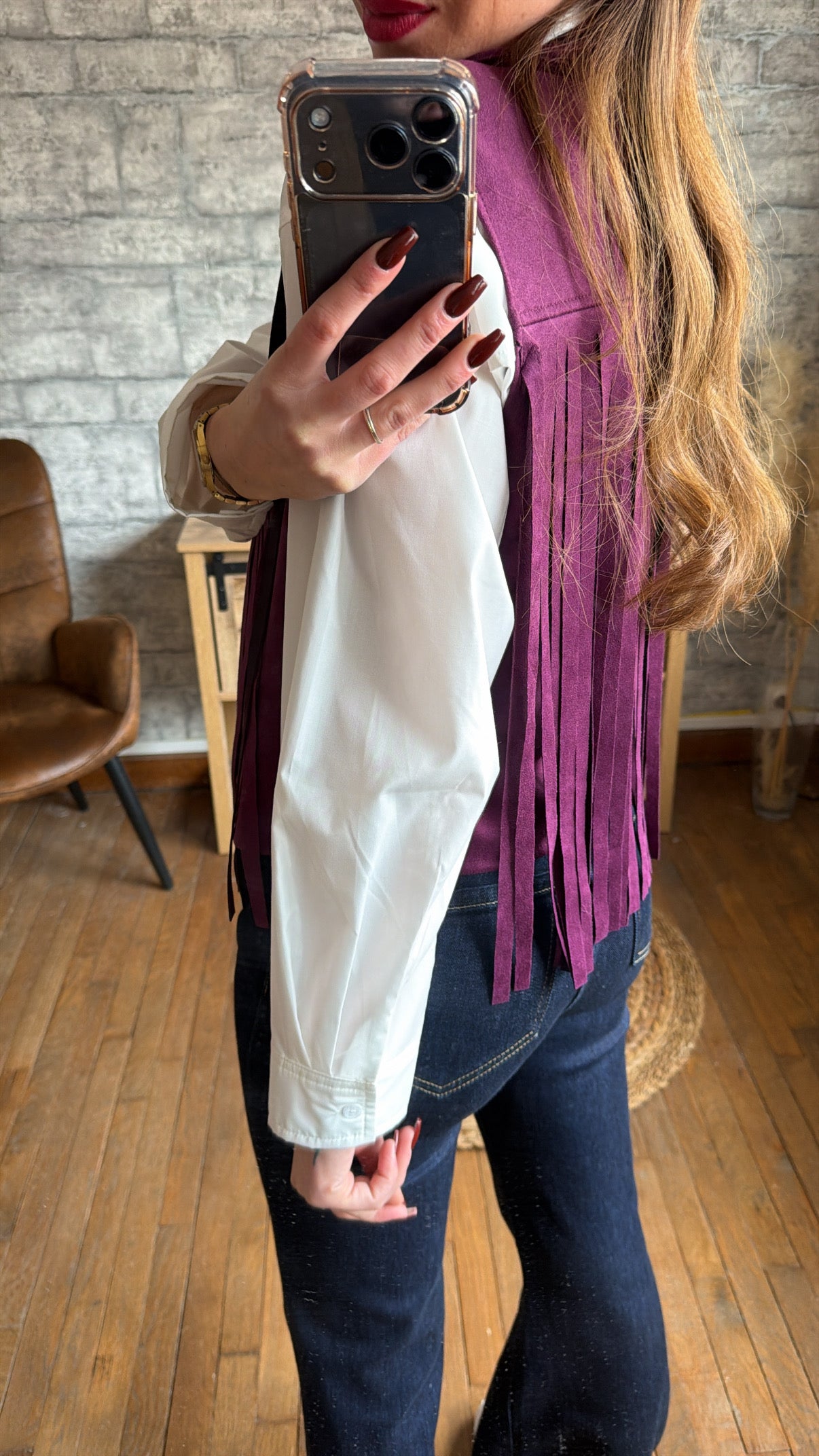 Veste Sans Manches Frange