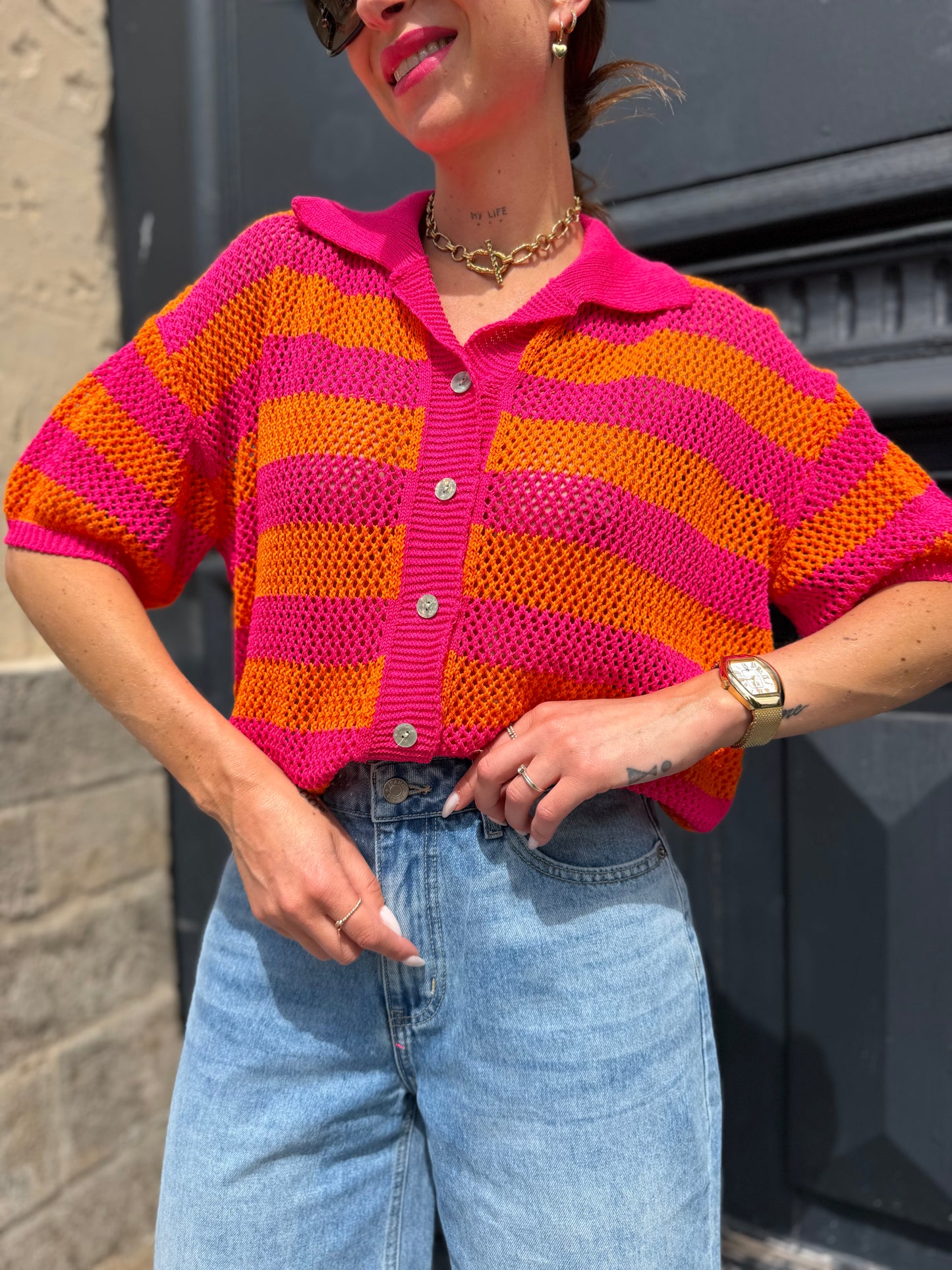 Polo Fushia/Orange