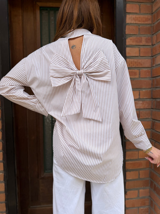 Chemise Noeud Rayé Sable