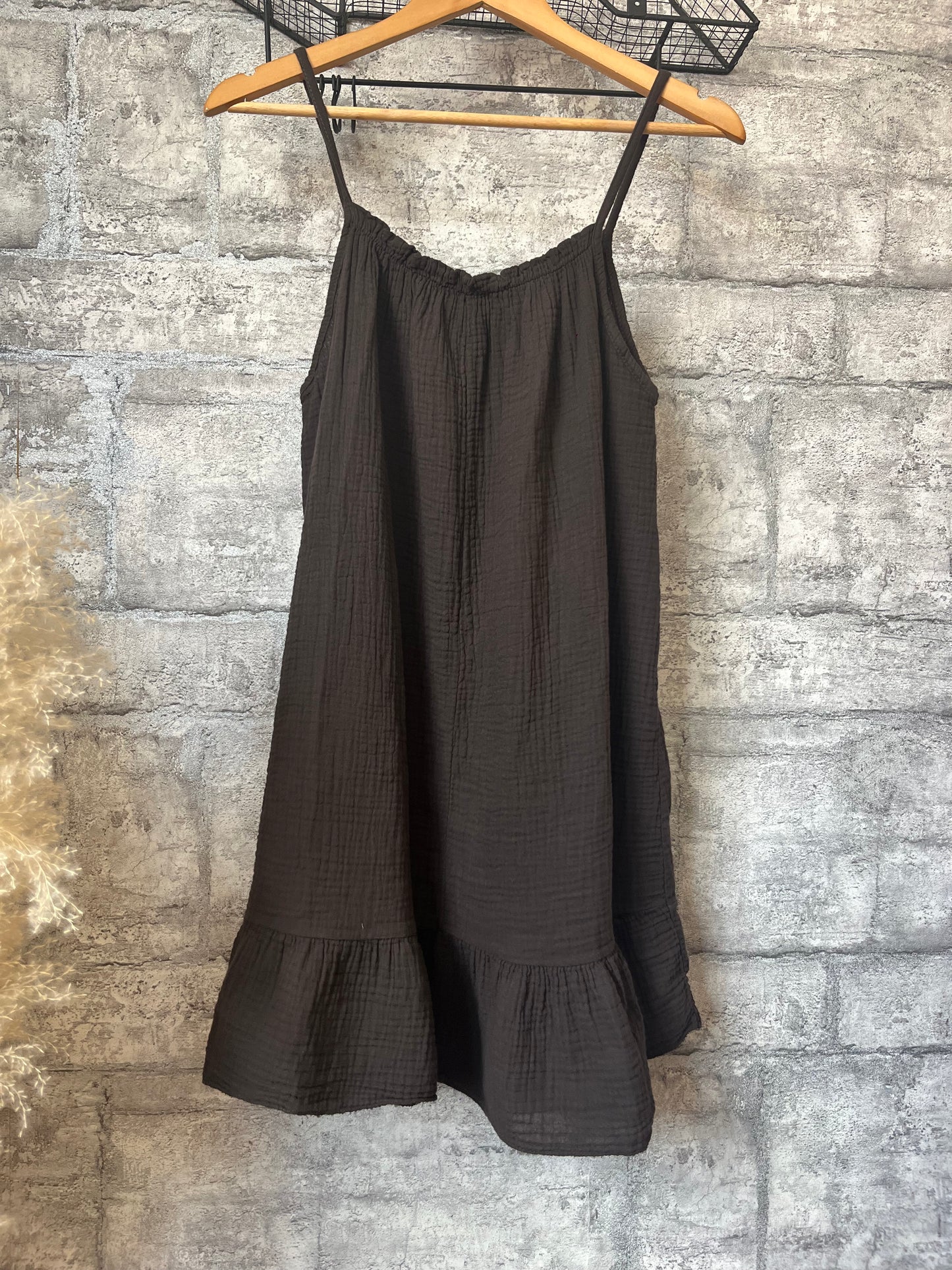 Robe Ample Bretelle Court Chocolat