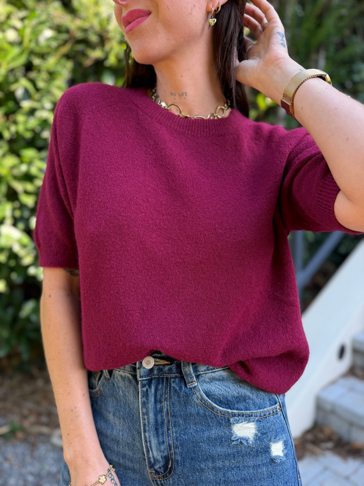 Pull Manche Courte Bordeaux