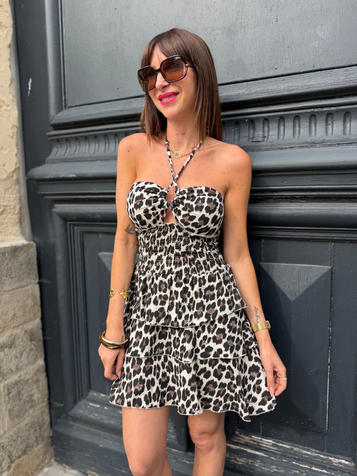 Robe Bustier Léopard