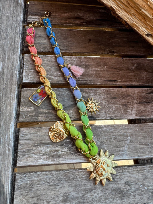 Collier Fleur séchée Multicolore Soleil