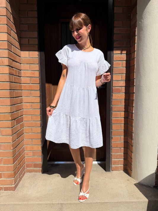 Robe Ample Coton Blanc New