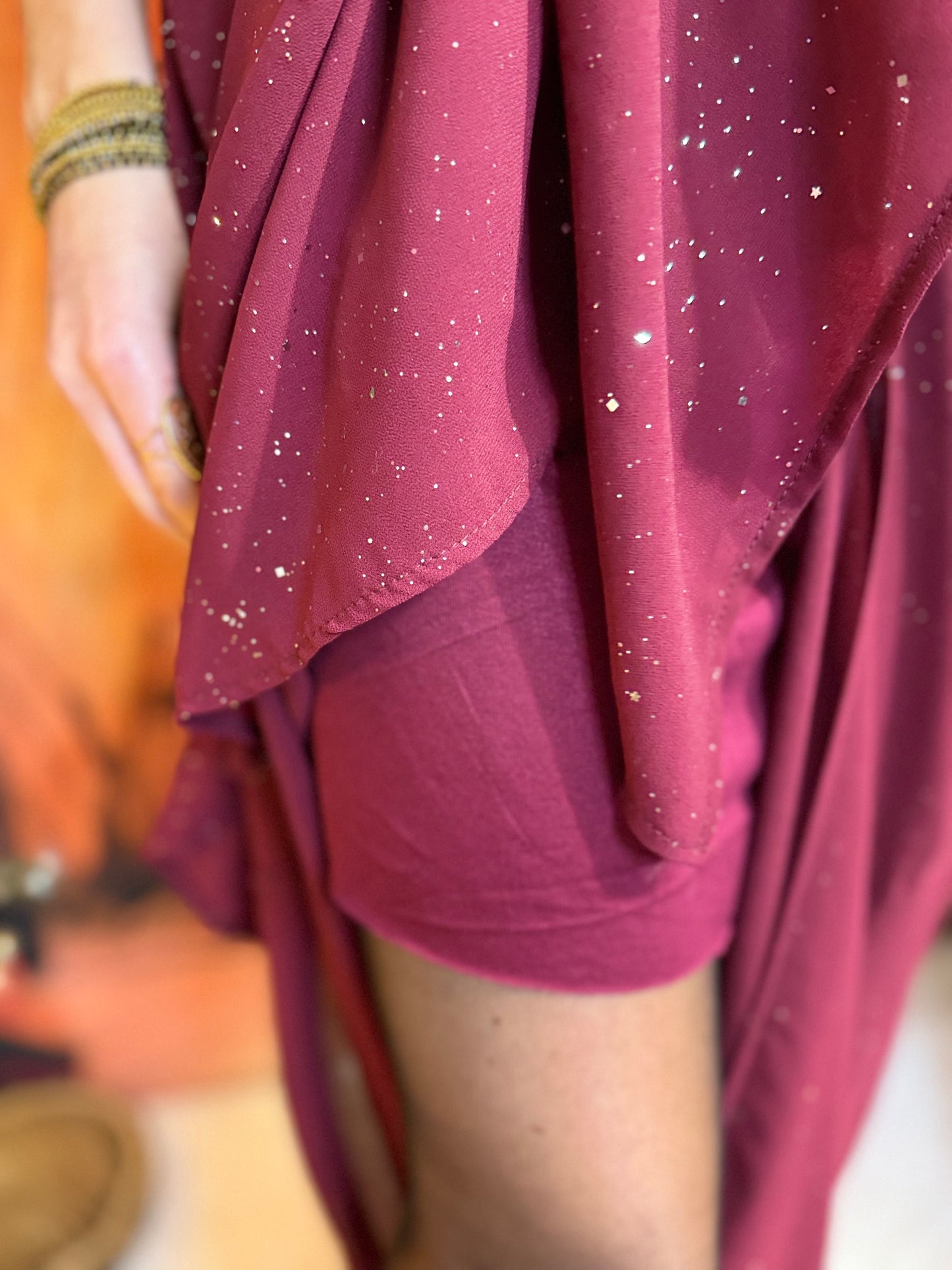 Robe Longue Brillant Bordeaux