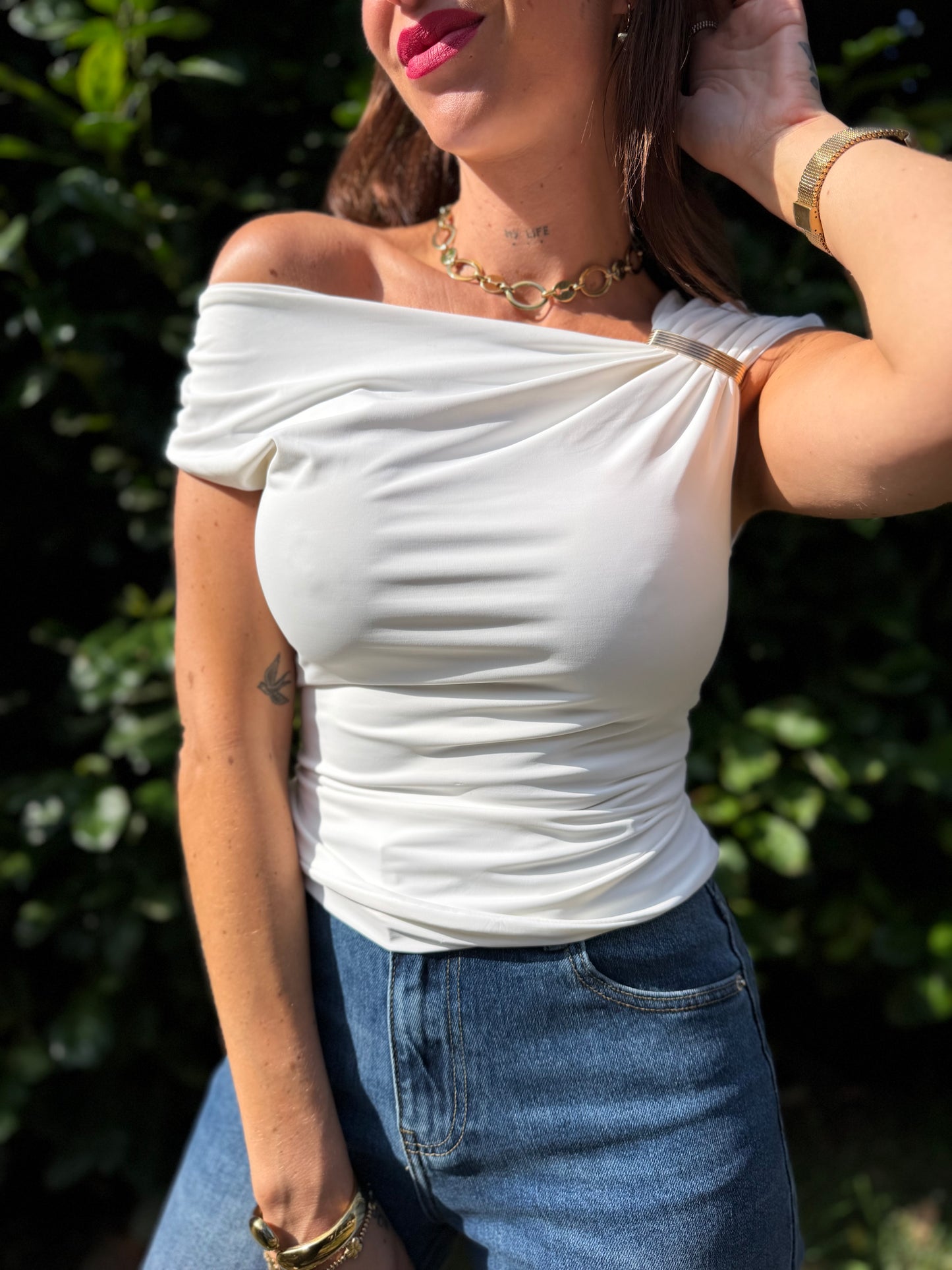 Top Anneaux Blanc