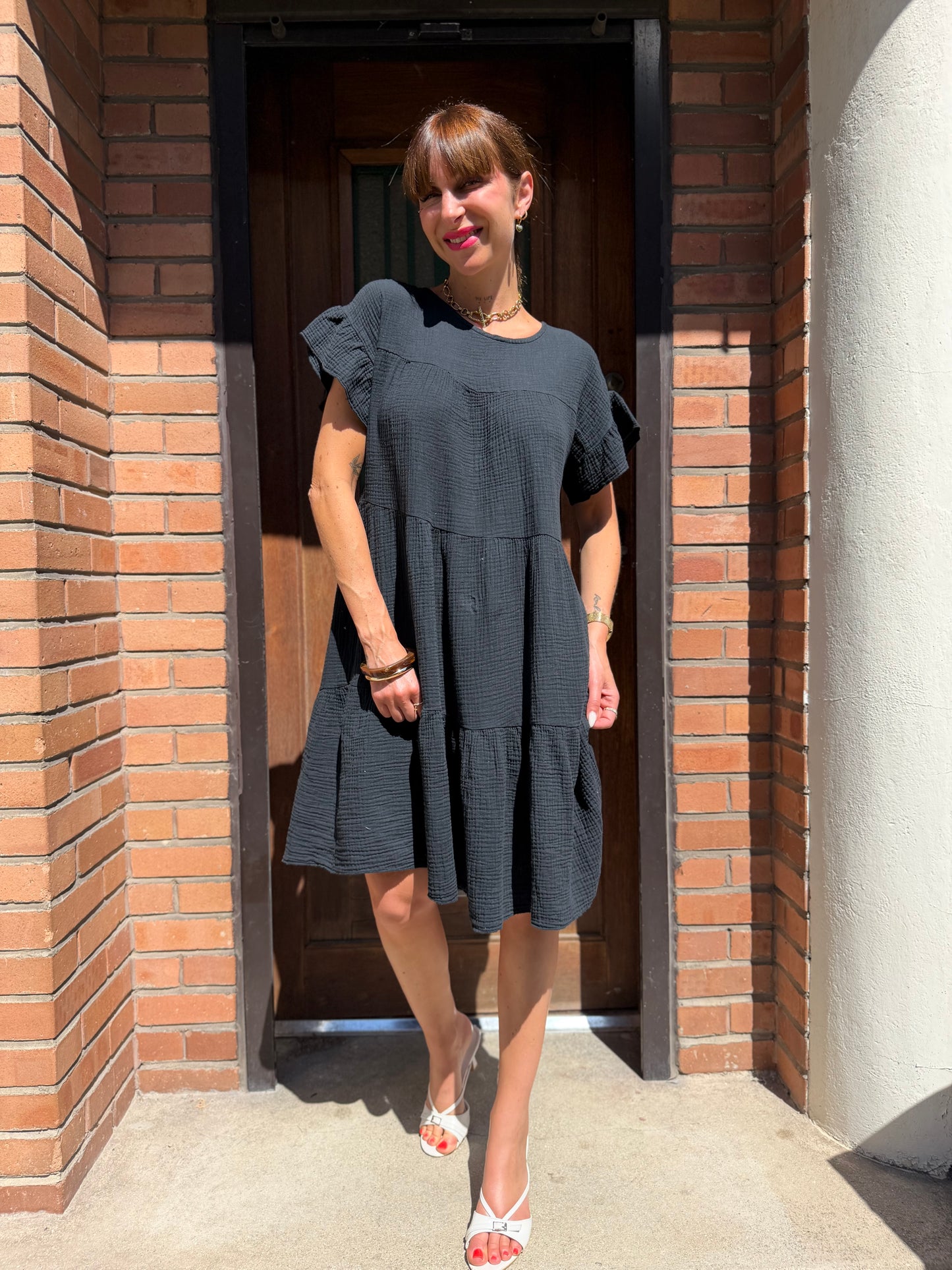 Robe Ample Coton Noir New
