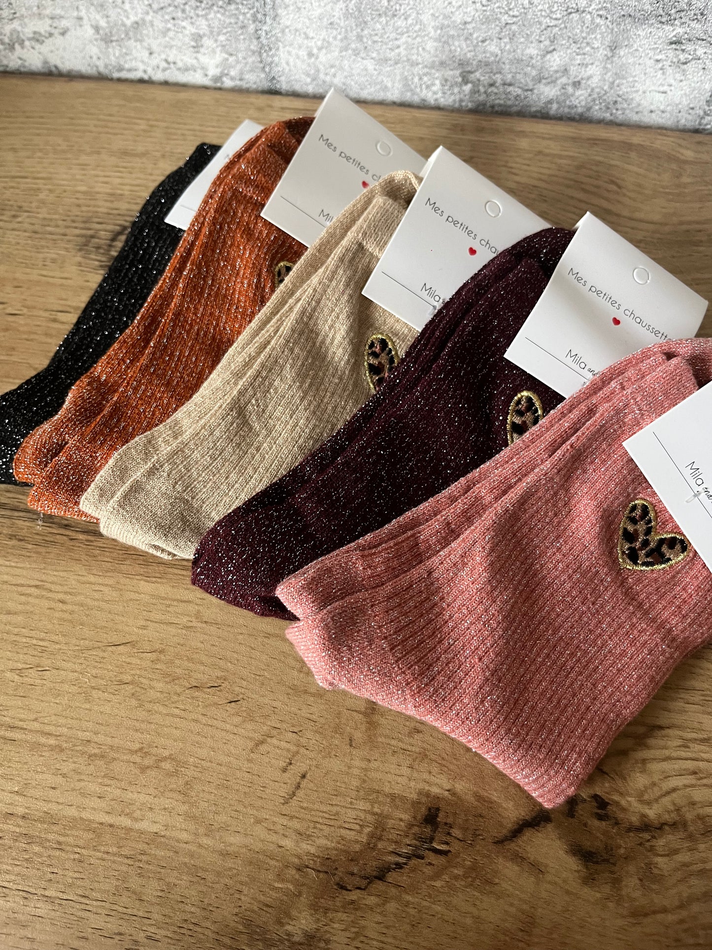 Chaussettes Cœur Léopard