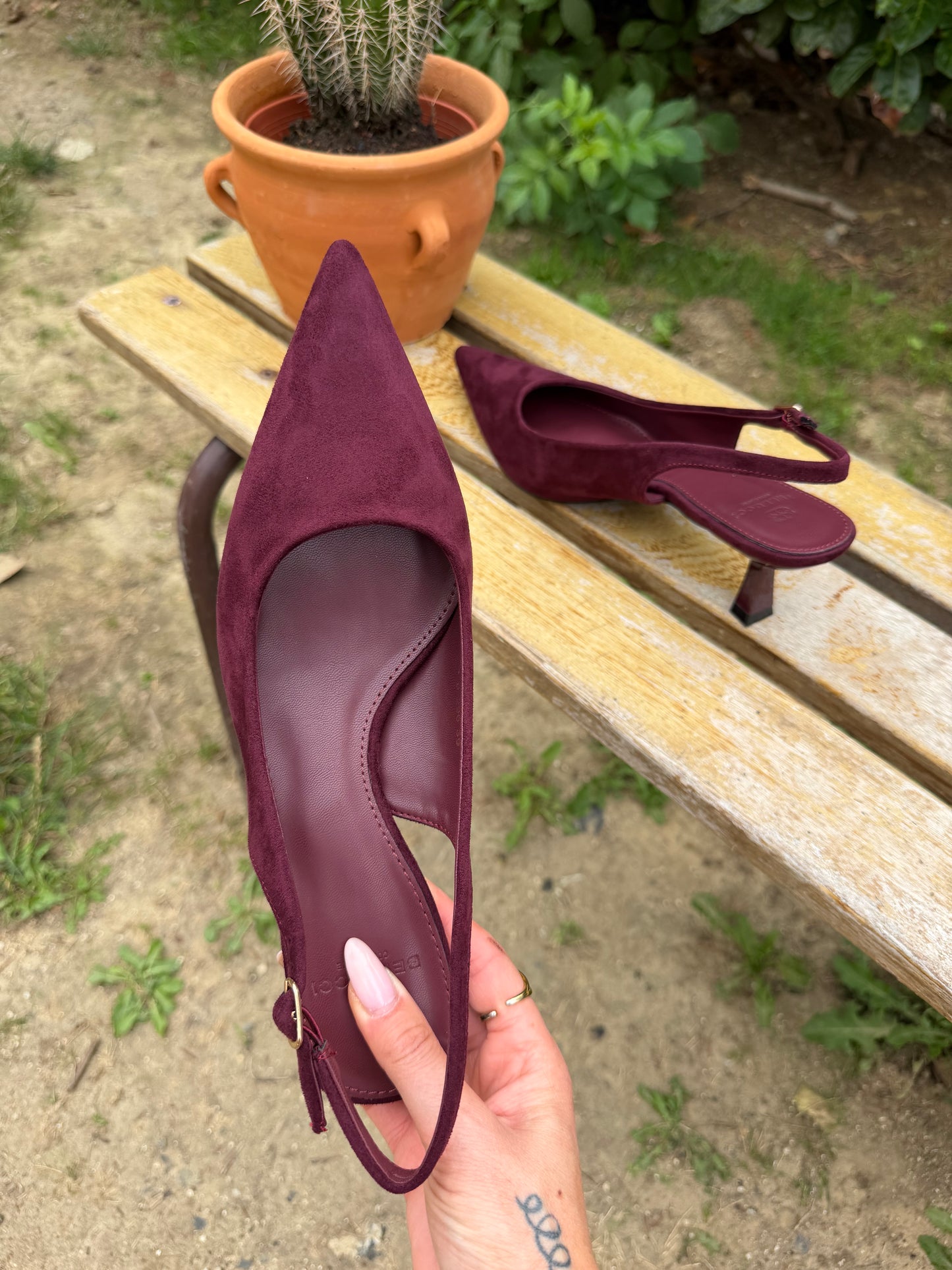 Escarpin Slingback Bordeaux
