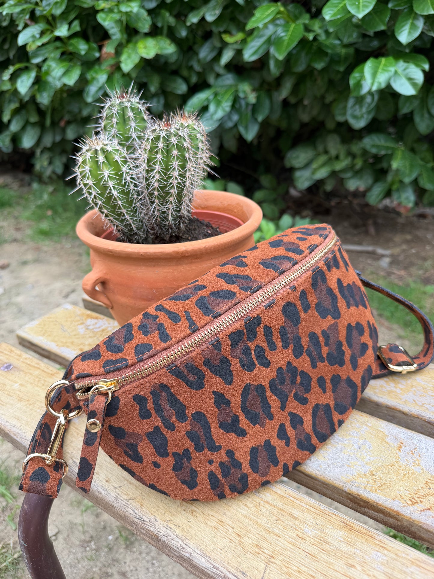 Sac banane Cuir Léopard