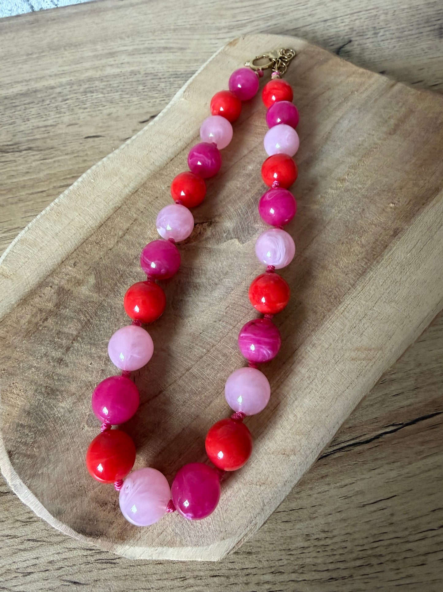 Collier Perles Rose