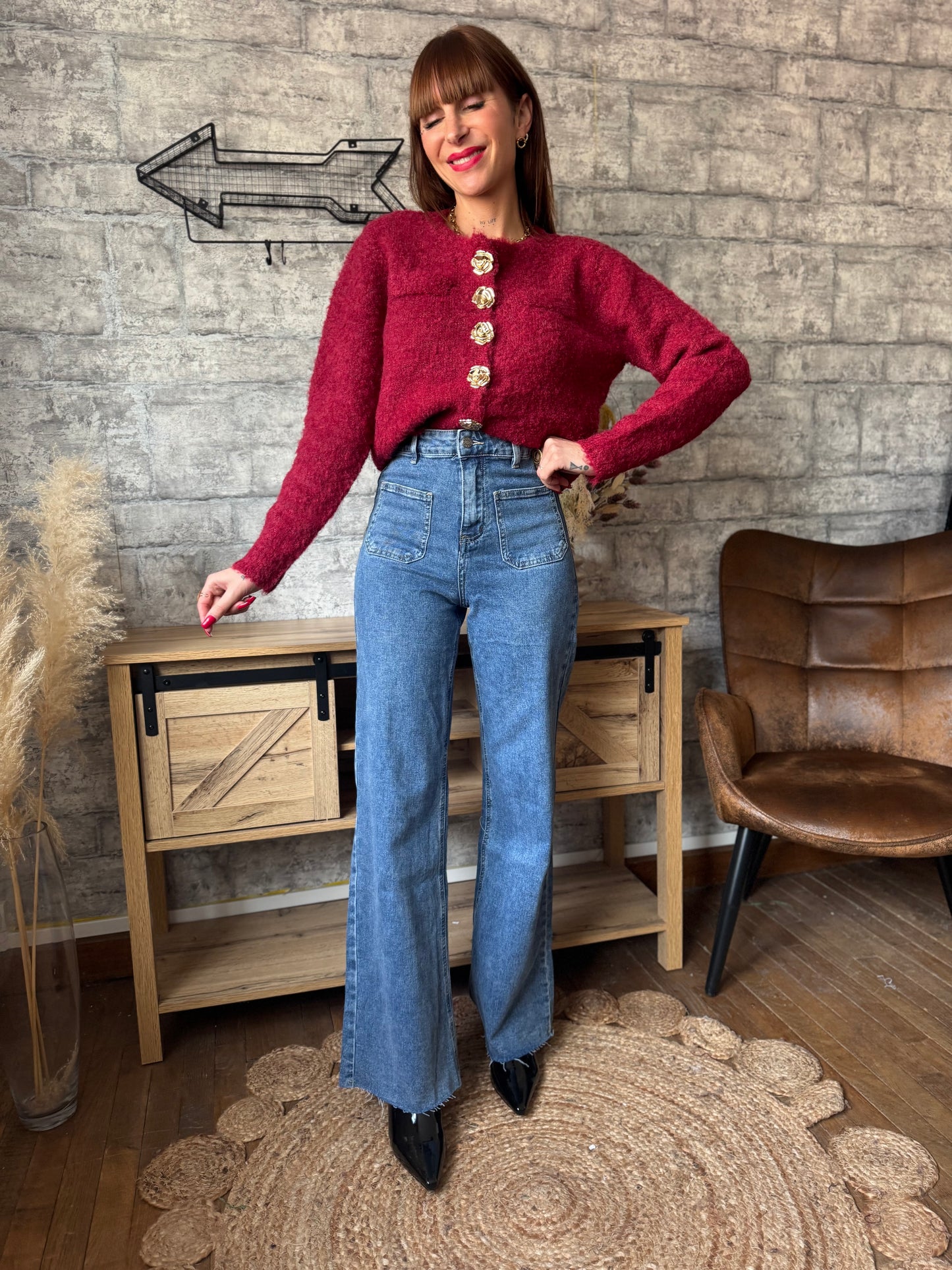 Gilet Bouton d’or Bordeaux