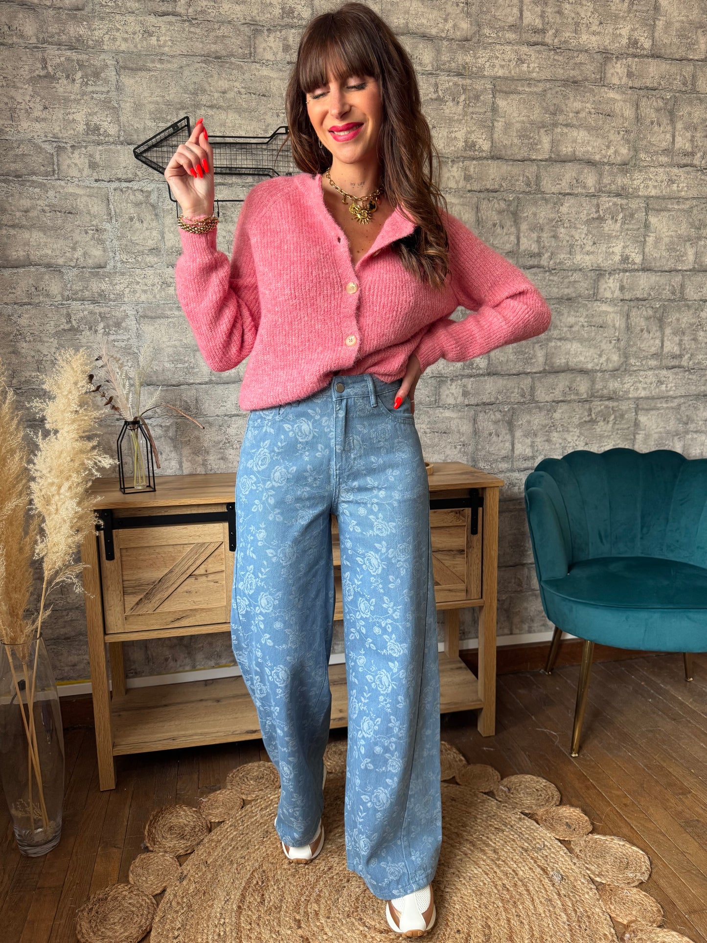 Pantalon Fleurs Large (taille L)