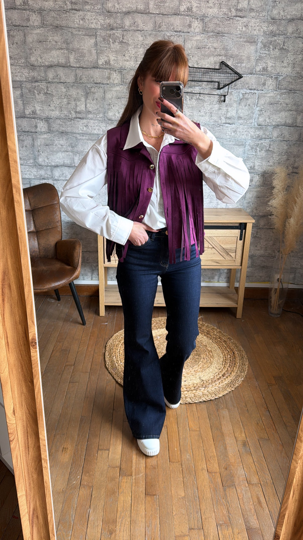 Veste Sans Manches Frange