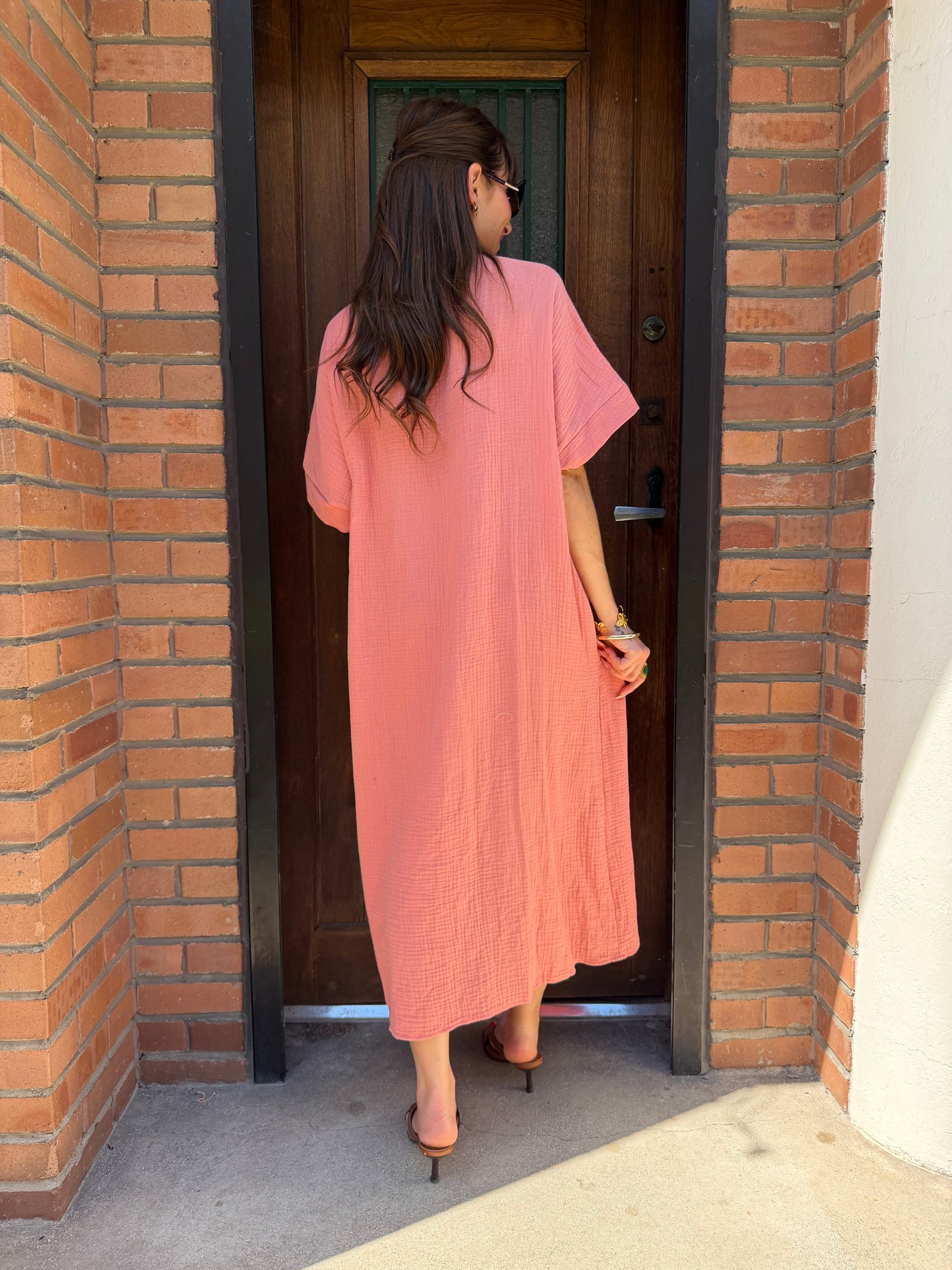 Robe Chemise coton Vieux Rose