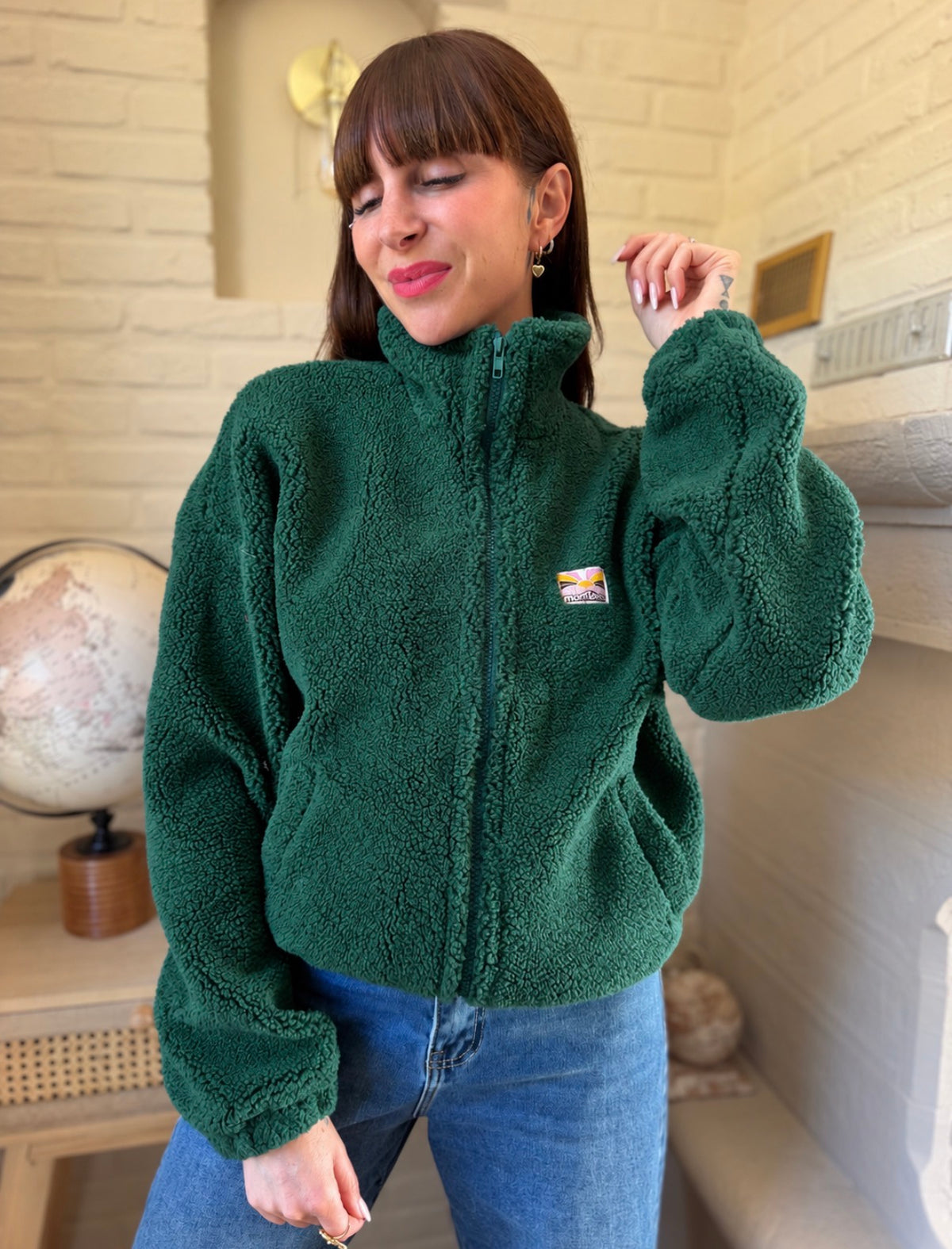 Veste Teddy Vert Sapin