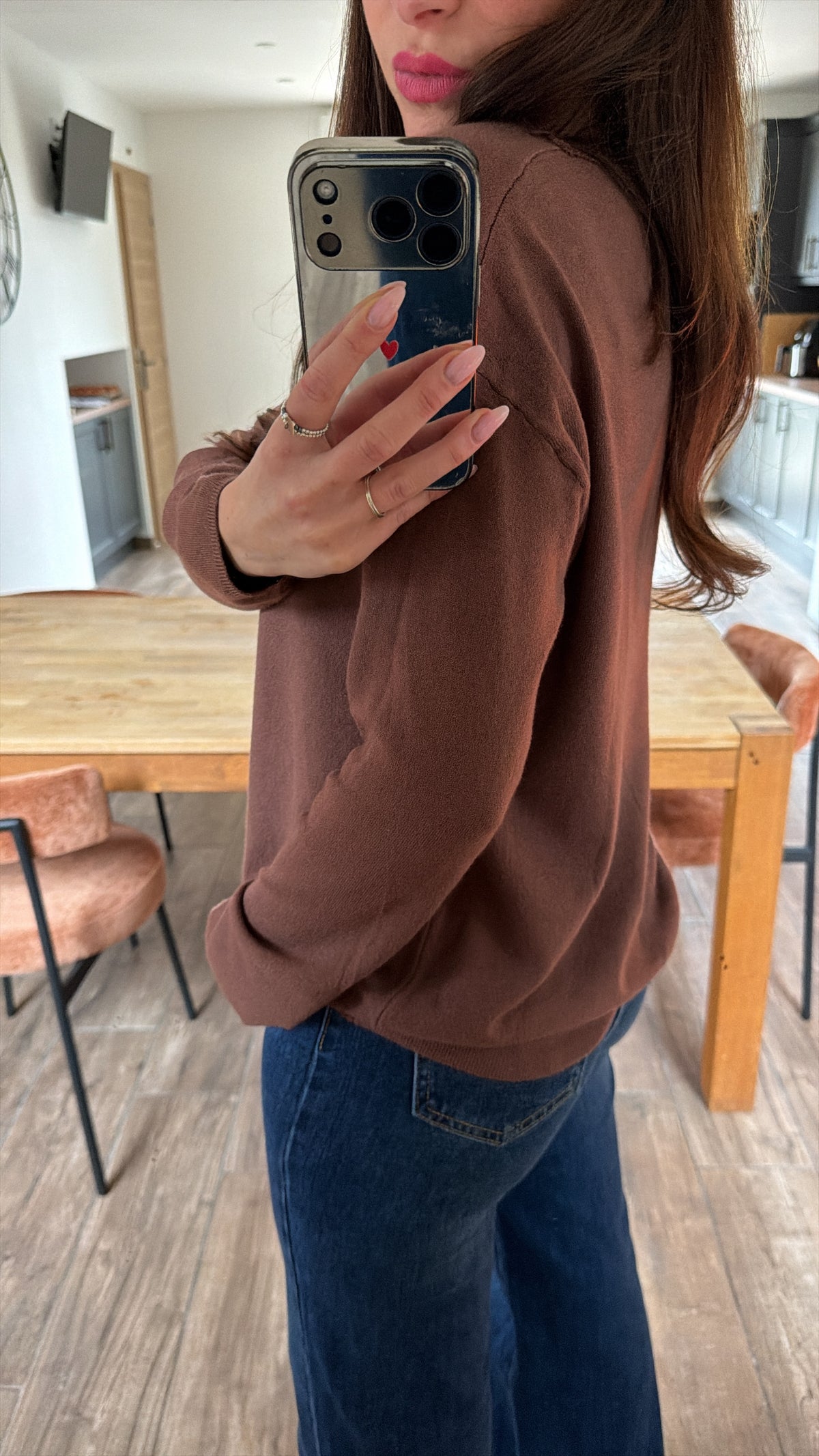 Pull Fin Dentelle Chocolat