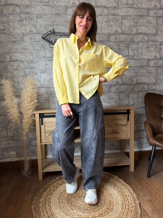 Chemise Poche Jaune