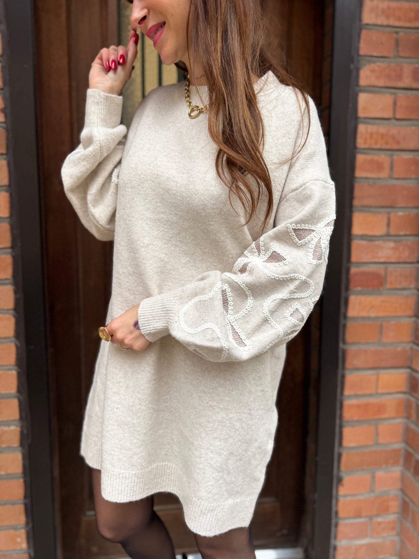 Robe Pull Lila Écru