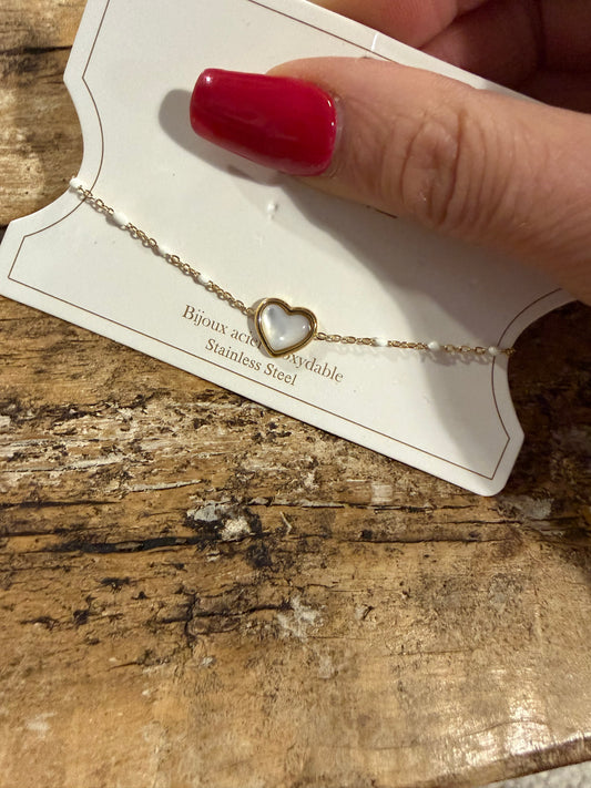 Bracelet Coeur Nacre