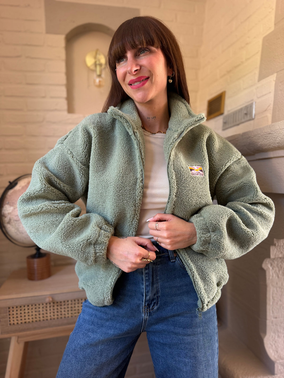 Veste Teddy Vert d’eau