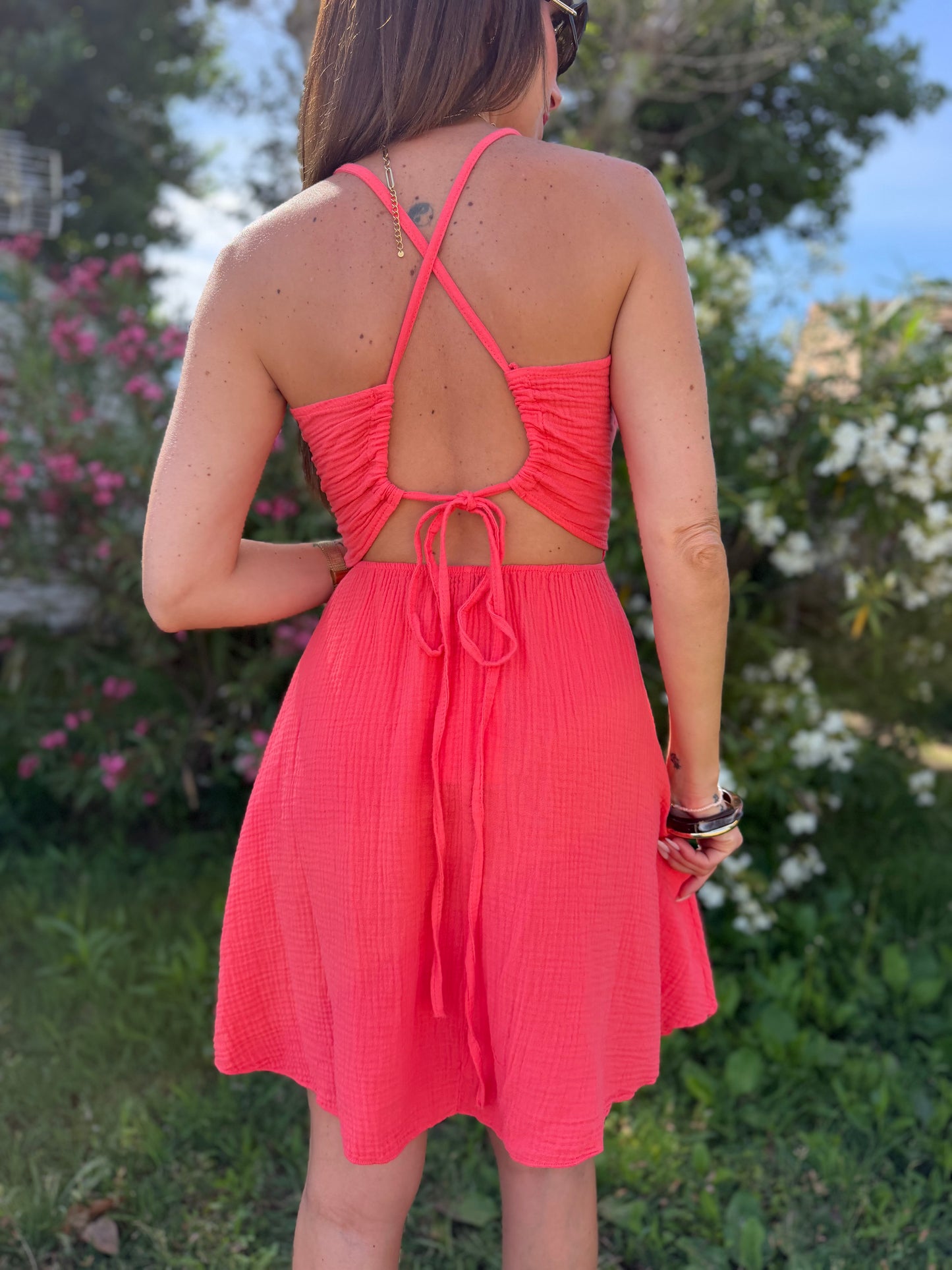 Robe Dos Croisé Corail