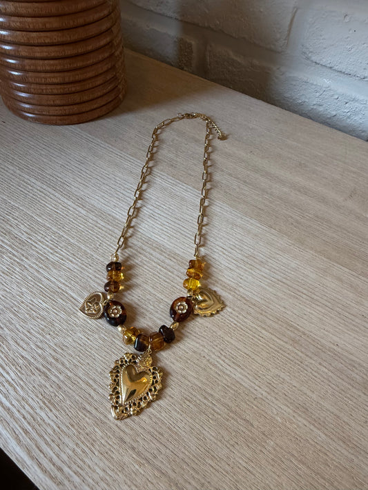 Collier Perles Cœur