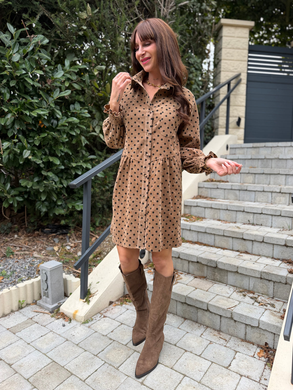 Robe Velours Pois