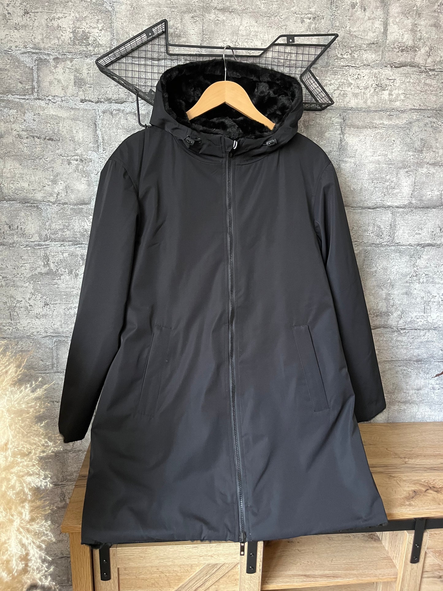Parka Fourée Réversible Noir