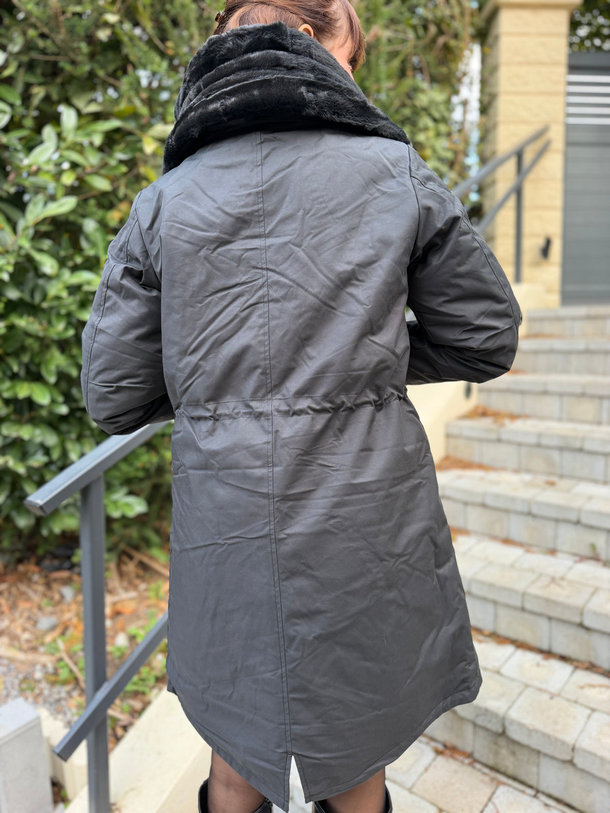 Manteau Fourré Parka Noir