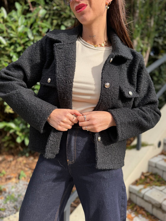 Veste Bouclette Noir