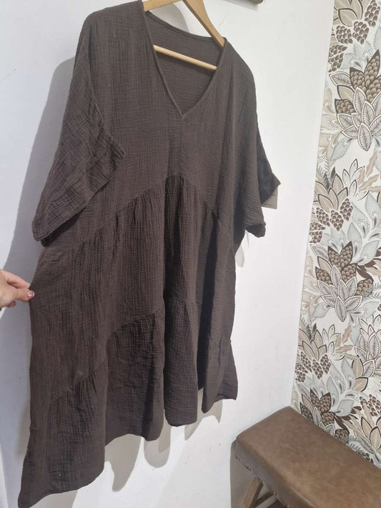 Robe Ample Coton Chocolat