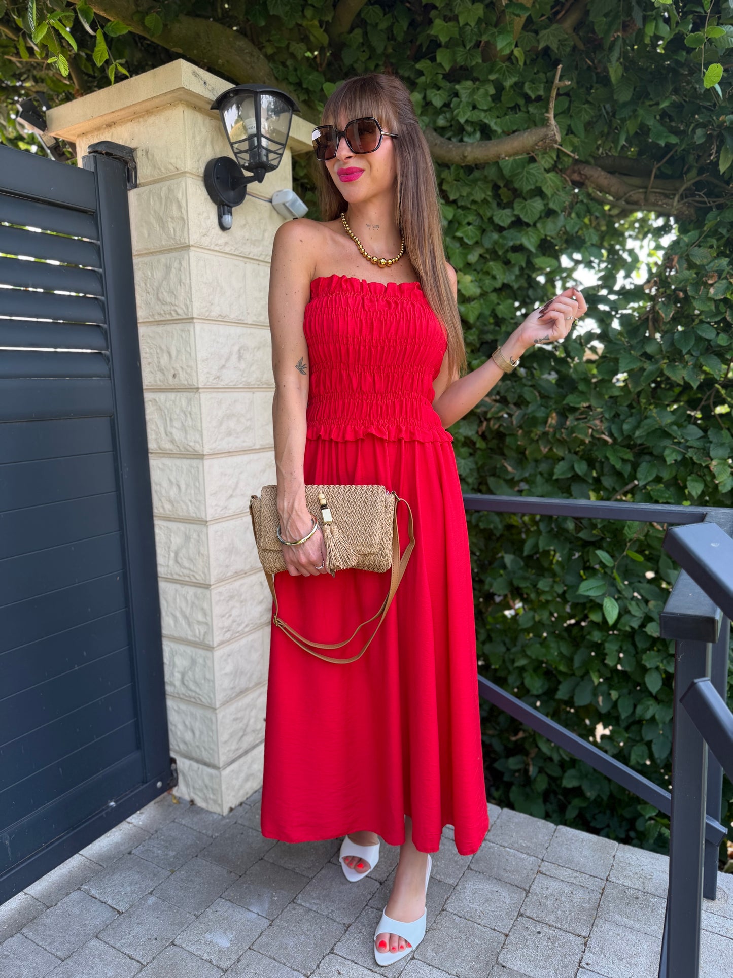 Robe Bustier Longue Bustier Rouge