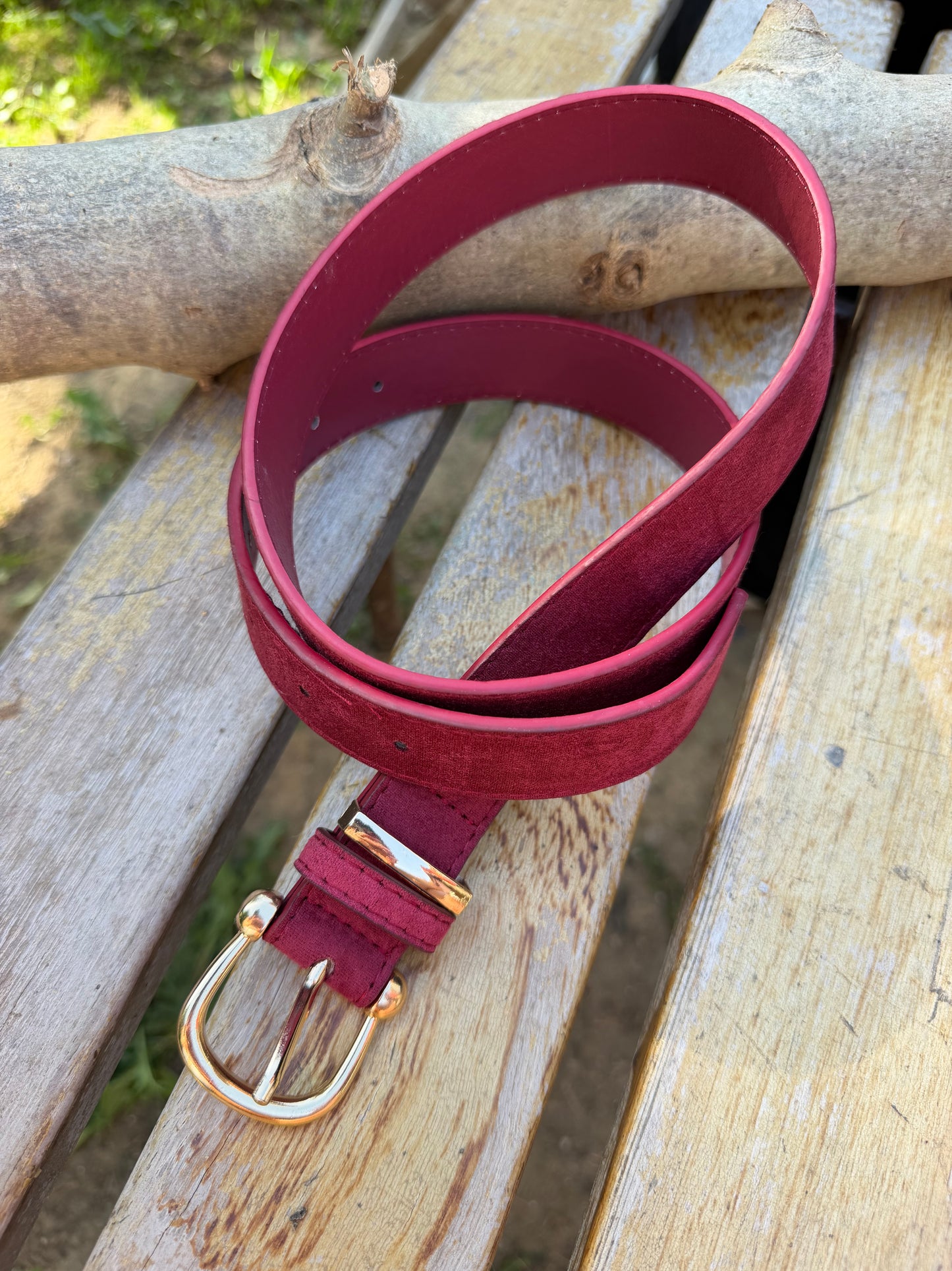 Ceinture Daim bordeaux