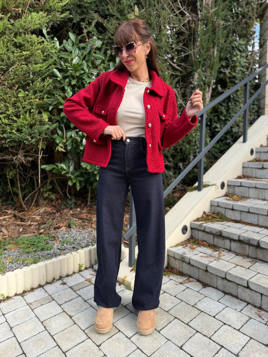 Veste Bouclette Rouge
