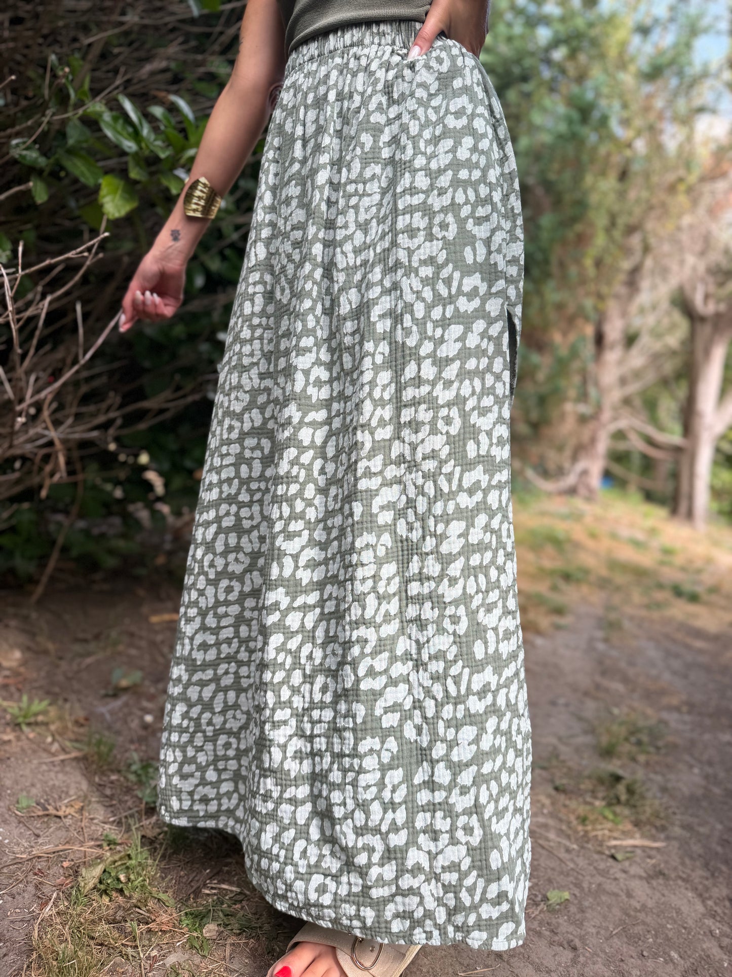 Jupe Estelle Kaki