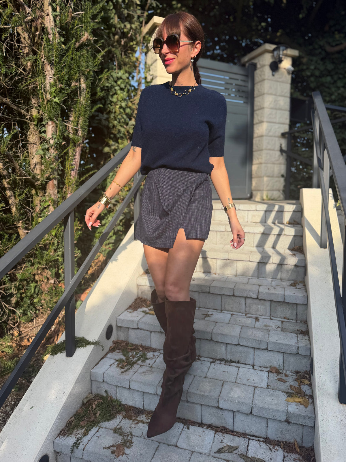 Jupe-Short Carreaux Bleu